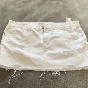 Abercrombie & Fitch White Jean Skirt